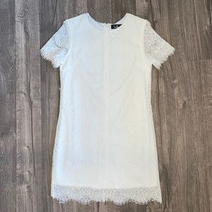 Lulus Take Me to Brunch Ivory Lace Shift Dress size medium